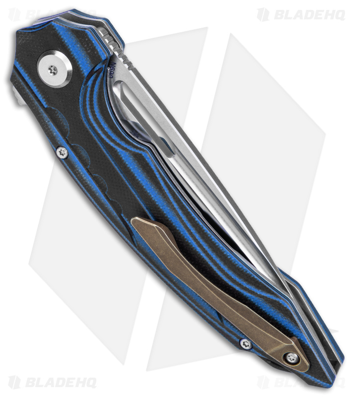 Bestech Knives Ornetta Liner Lock Knife Black/Blue G-10 (3.5" Satin/SW) BL02A