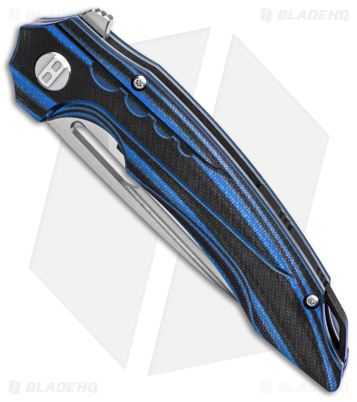 Bestech Knives Ornetta Liner Lock Knife Black/Blue G-10 (3.5" Satin/SW) BL02A
