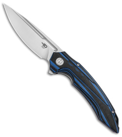 Bestech Knives Ornetta Liner Lock Knife Black/Blue G-10 (3.5" Satin/SW) BL02A