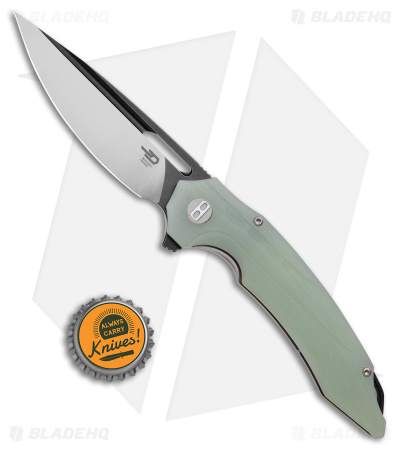Bestech Knives Ornetta Liner Lock Knife Jade G-10 (3.5" Two-Tone D2) BG50D