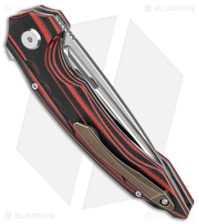 Bestech Knives Ornetta Liner Lock Knife Black/Red G-10 (3.5" Satin/SW) BL02B