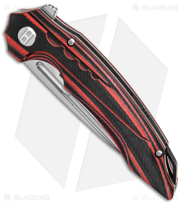 Bestech Knives Ornetta Liner Lock Knife Black/Red G-10 (3.5" Satin/SW) BL02B
