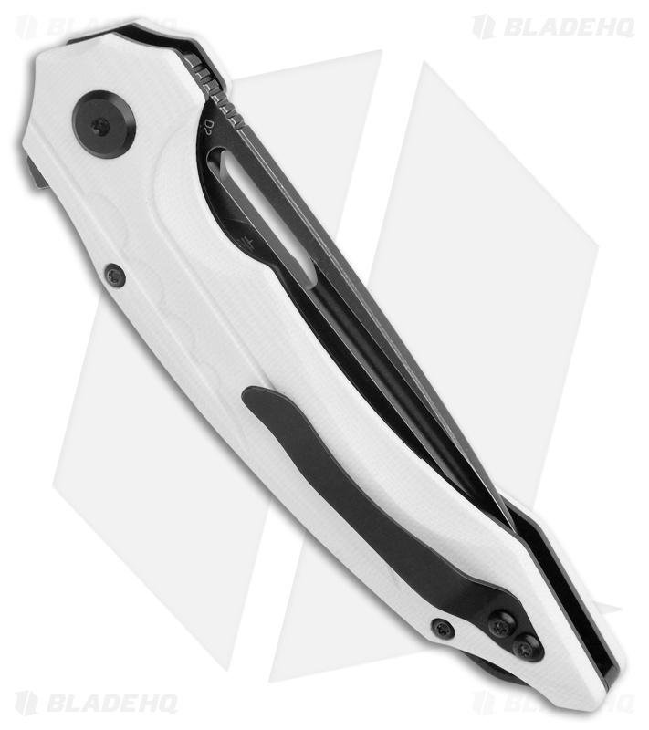 Bestech Knives Ornetta Liner Lock Knife White G-10 (3.5" Black D2) BG50E
