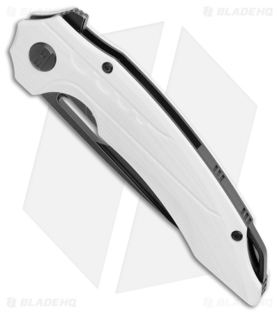 Bestech Knives Ornetta Liner Lock Knife White G-10 (3.5" Black D2) BG50E