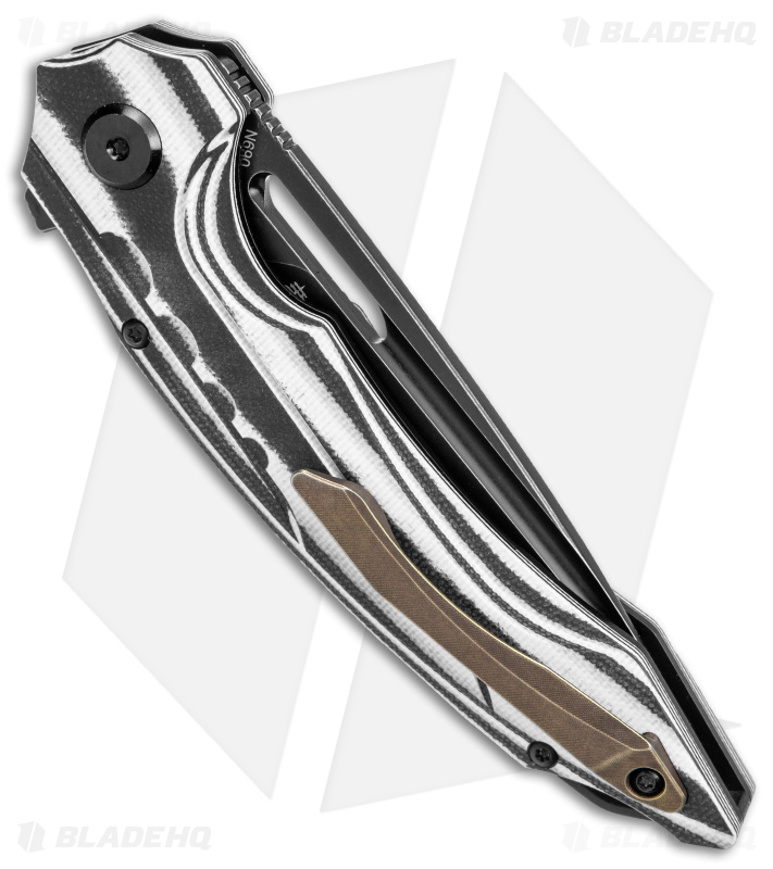 Bestech Knives Ornetta Liner Lock Knife Black/White G-10 (3.5" Black) BL02D