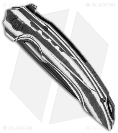 Bestech Knives Ornetta Liner Lock Knife Black/White G-10 (3.5" Black) BL02D