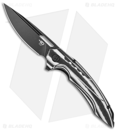 Bestech Knives Ornetta Liner Lock Knife Black/White G-10 (3.5" Black) BL02D