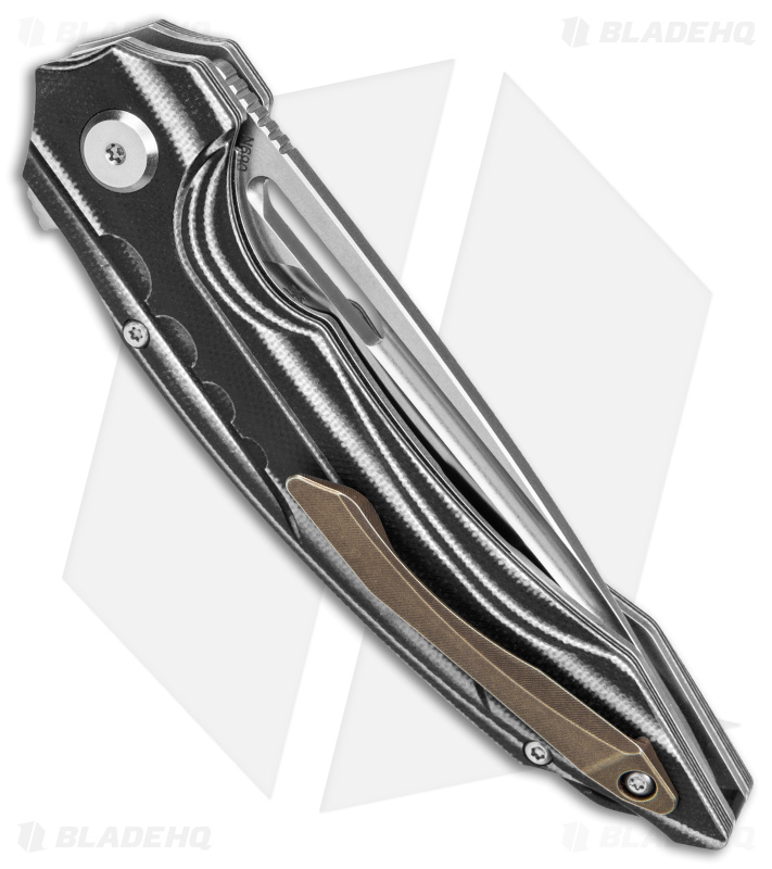 Bestech Knives Ornetta Linerlock Knife Black/White G-10 (3.6" Satin/SW) BL02C
