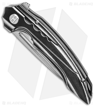 Bestech Knives Ornetta Linerlock Knife Black/White G-10 (3.6" Satin/SW) BL02C