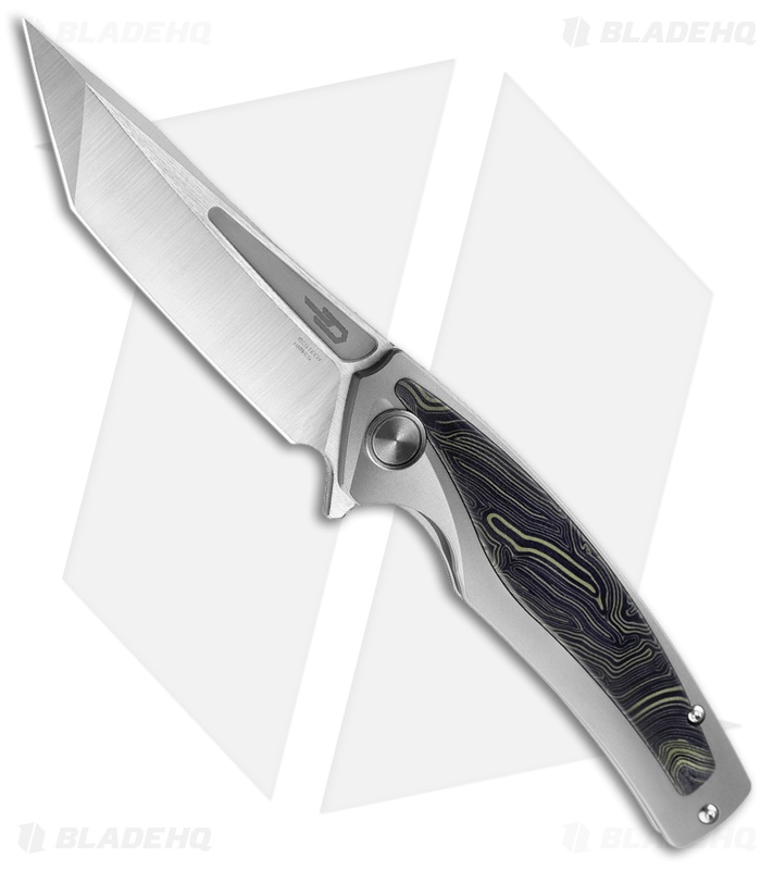 Bestech Knives Predator Tanto Knife Ti/Green G-10 (3.6" Satin) BTKT1706F