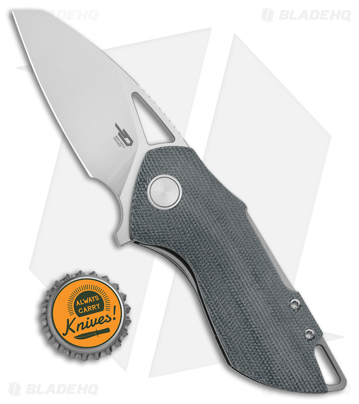 Bestech Grissom Riverstone Liner Lock Knife Black Micarta (2.45" Satin 154CM) 