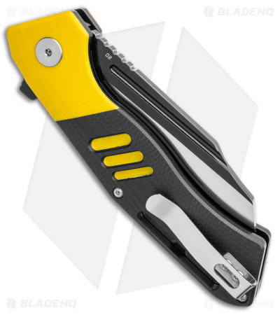 Bestech Knives Rockface | Liner Lock Knife | Yellow/Black G
