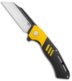 Bestech Knives Rockface Liner Lock Knife Yellow/Black G-10 (3.5" Two Tone)