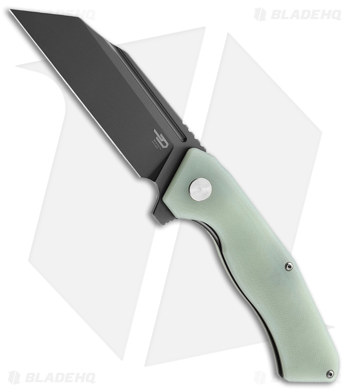 Bestech Knives Rockface Liner Lock Knife Jade G-10 (3.5" Black D2)