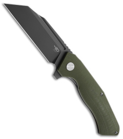 Bestech Knives Rockface Liner Lock Knife OD Green G-10 (3.5" Black D2)