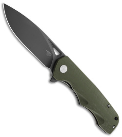 Bestech Knives Airstream Liner Lock Knife OD Green G-10 (3.75" Black D2)