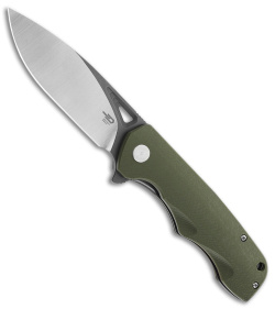 Bestech Knives Airstream Liner Lock Knife OD Green G-10 (3.75" Two-Tone D2)