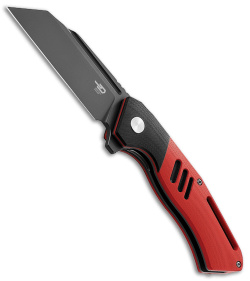 Bestech Knives Rockface Liner Lock Knife Red/Black G-10 (3.5" Black D2)