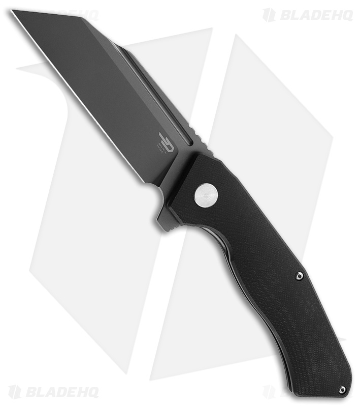 Bestech Knives Rockface Liner Lock Knife Black G-10 (3.5" Black D2)