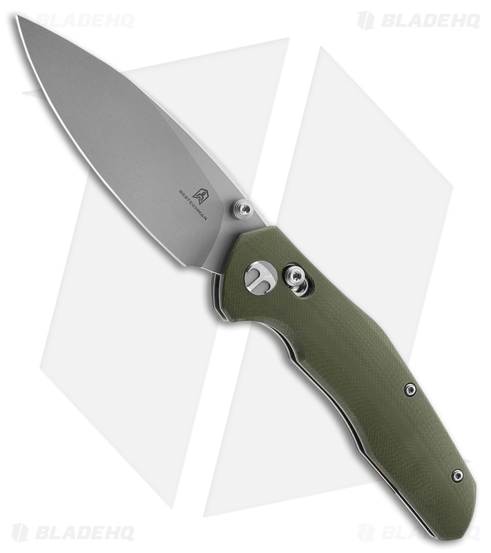 Bestechman Ronan Bar Lock Knife OD Green G-10 (3.25" Stonewash)