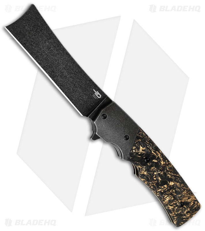 Bestech Knives Spanish Tip Razor Knife | Black/Copper Shred CF | BHQ