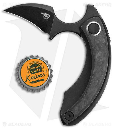 Bestech Knives STRELIT Frame Lock Knife Black Titanium/CF (2.2" Black)