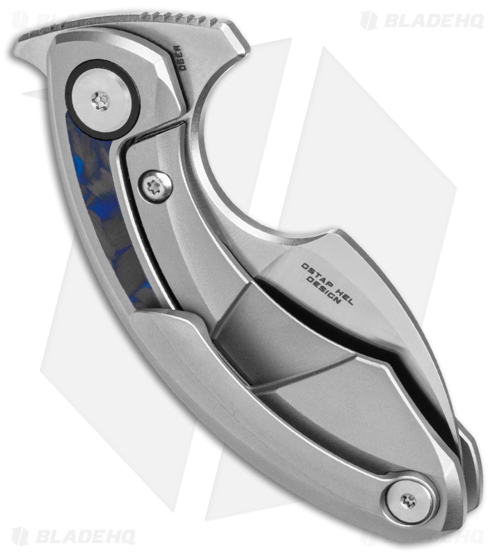 Bestech Knives STRELIT Frame Lock Knife Titanium Blue Carbon Fiber (2.2" SW)