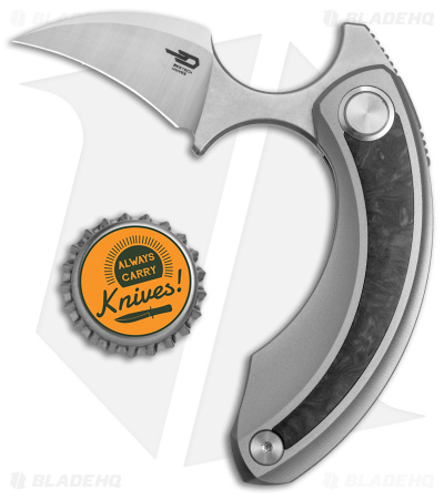 Bestech Knives STRELIT Frame Lock Knife Titanium Gray Carbon Fiber (2.2" SW)