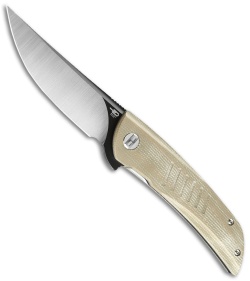 Bestech Knives Swift Liner Lock Knife Beige Micarta (3.5" Two-Tone D2) BG30C-2