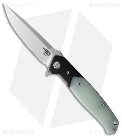 Bestech Knives Swordfish Liner Lock Knife Black/Jade G-10 (3.875" Satin D2)