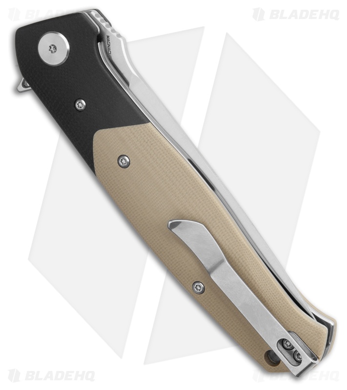 Bestech Knives Swordfish MagnaCut Liner Lock Knife Black/Beige G-10 (3.8" Satin)
