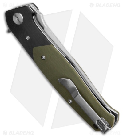 Bestech Knives Swordfish MagnaCut Liner Lock Knife Black/Green G-10 (3.8" Satin)