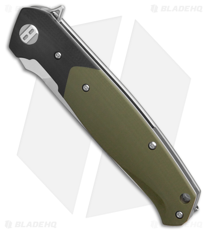 Bestech Knives Swordfish MagnaCut Liner Lock Knife Black/Green G-10 (3.8" Satin)