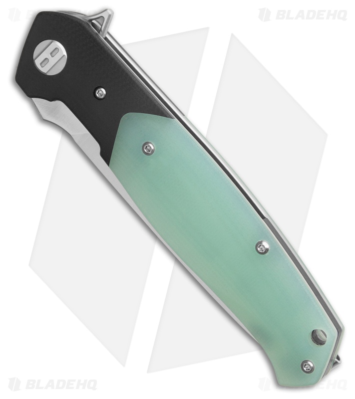 Bestech Knives Swordfish MagnaCut Liner Lock Knife Black/Jade G-10 (3.8" Satin)