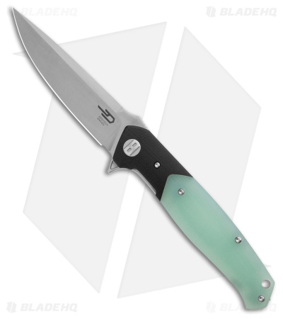 Bestech Knives Swordfish MagnaCut Liner Lock Knife Black/Jade G-10 (3.8" Satin)