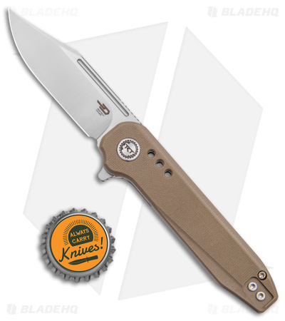 Bestech Knives Syntax Liner Lock Knife Tan G-10 (2.9" Satin/SW) BG41B