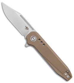 Bestech Knives Syntax Liner Lock Knife Tan G-10 (2.9" Satin/SW) BG41B