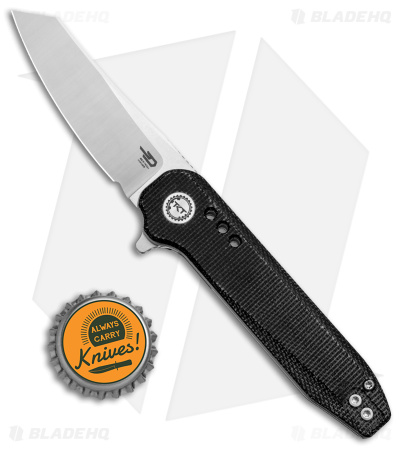 Bestech Knives Syntax Liner Lock Knife Blk Micarta (2.8" Satin/SW 14C28N) BG40D