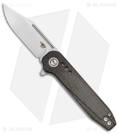 Bestech Knives Syntax Liner Lock Knife Black Micarta (2.9" Satin/SW) BG41D