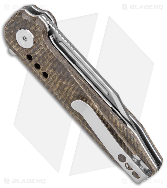 Bestech Knives Syntax Liner Lock Knife Green Micarta (2.9" Satin/SW) BG41E