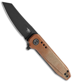 Bestech Knives Syntax Liner Lock Knife Natural G-10 (2.8" Black SW 14C28N)