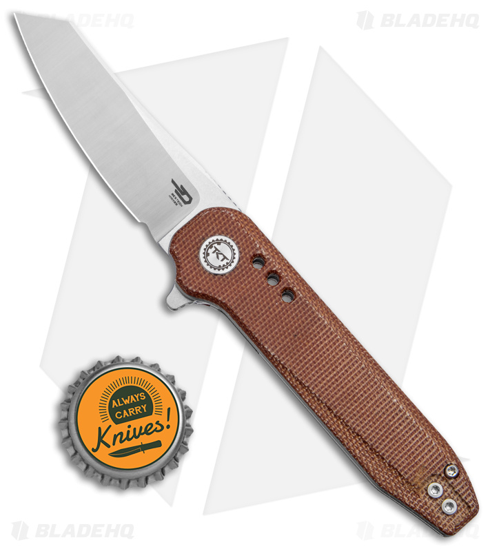 Bestech Knives Syntax Liner Lock Natural Micarta (2.8" Satin/SW 14C28N) BG40E