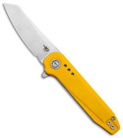 Bestech Knives Syntax Liner Lock Knife Yellow G-10 (2.8" Satin/SW 14C28N) BG40B