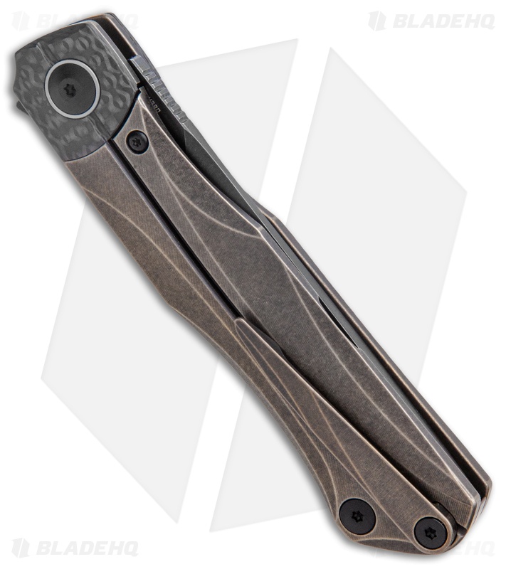 Bestech Knives Thyra Frame Lock Knife Bronze/Carbon Fiber (3.6" Black)