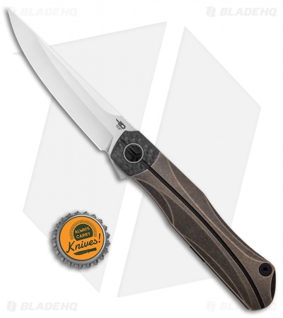 Bestech Knives Thyra Frame Lock Knife Bronze/Carbon Fiber (3.6" Satin)