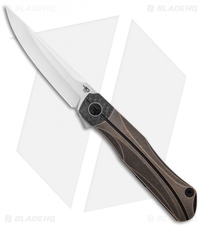 Bestech Knives Thyra Frame Lock Knife Bronze/Carbon Fiber (3.6" Satin)