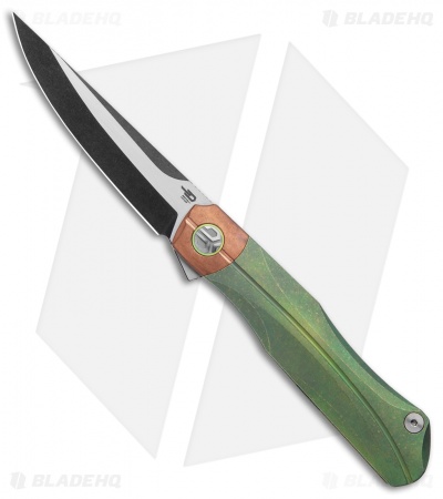 Bestech Knives Thyra Frame Lock Knife Retro Green/Copper (3.6" Two Tone)