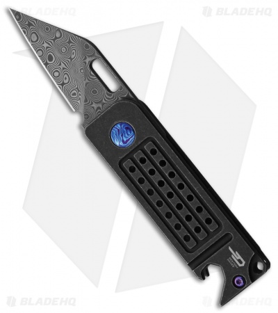 Bestech Knives Ball Lock Folding Knife Black Titanium (Damascus)