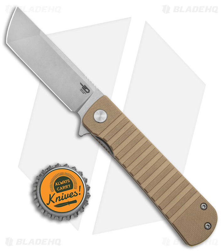 Bestech Knives Titan Liner Lock Knife Beige G-10 (3" Satin/SW D2) BG49A-2
