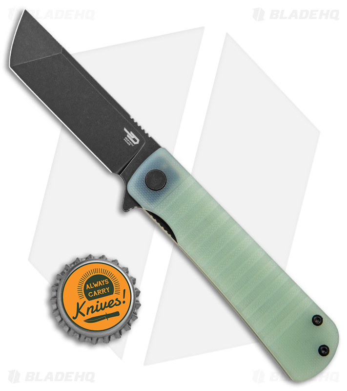 Bestech Knives Titan Liner Lock Knife Jade G-10 (3" Black D2) BG49A-4